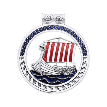 The journey to the Seven Seas ~ Viking Ship Sterling Silver Pendant Jewelry TPD1191 - Jewelry